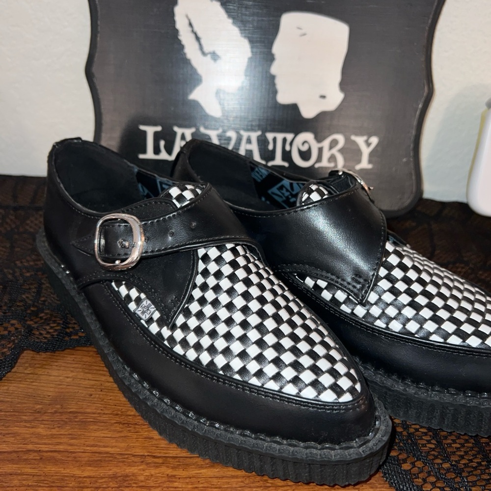 TUK Black and White Checkered Creepers